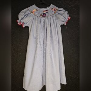 Claire & Charlie Boutique Girls Smocked Dress Short Sleeve Size 6 Mary P…